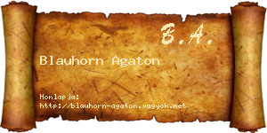 Blauhorn Agaton névjegykártya